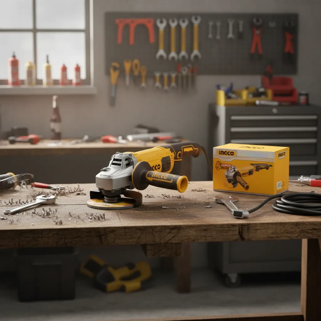 Amoladora Angular 5 1500w 9300rpm 125mm Ingco Ag150028 Color Amarillo - Imagen 3